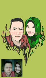 Gambar sketsa wajah digital