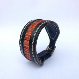 membuat gelang kulit unik dikombinasikan dengan kain lurik