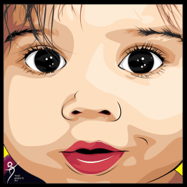 membuatkan vector kartun lucu dari foto anak anda