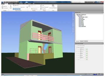 buatkan 3D denah bangunan kedalam format naviswork
