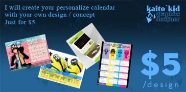 membuat design kalender (meja / dinding) sesukamu