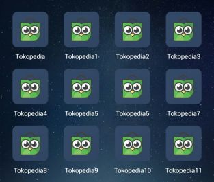 clone, duplicate aplikasi TOKOPEDIA di android kamu