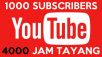 Memberikan tips 1000 subscribe dan 4000 jam tayang Youtube